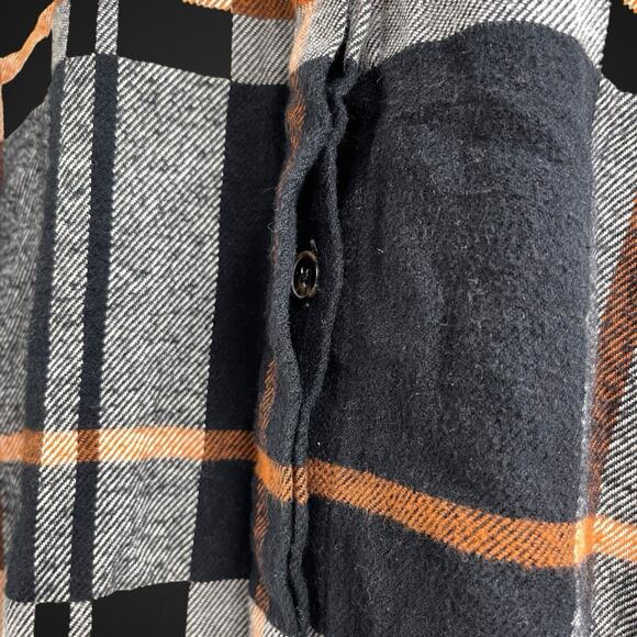The Perfect Flannel By Madewell Black Orange Small 100% Cotton - Picture 5 of 9